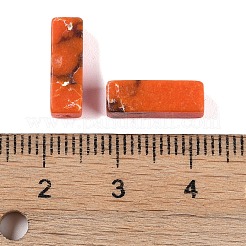 天然ジャスパー染めビーズ  直方体の  レッドオレンジ  13x4x4mm  穴：1.4mm&nbsp;G-G137-01C