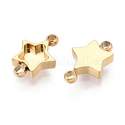 304ステンレススチールコネクタカボションセッティング  スター  イオンプレーティング（ip）  18KGP本金メッキ  トレイ：3.5x4mm  9x6x1.5mm  穴：1~1.2mm&nbsp;STAS-N115-29G