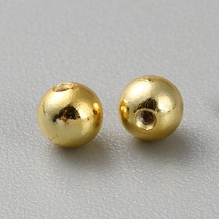 925スターリングシルバーピアスキャッチ  丸い耳の後ろ  ゴールドカラー  4mm  穴：0.7mm&nbsp;STER-WH0004-021B-G