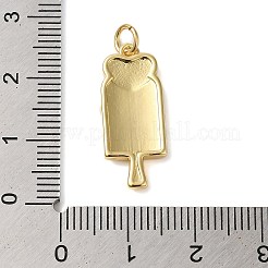 ラックメッキ真鍮エナメルペンダント  丸カン付き  カドミウムフリー＆鉛フリー  18KGP本金メッキ  アイスクリームチャーム  きいろ  23x10x2.2mm  穴：3.4mm&nbsp;KK-S372-03D-01