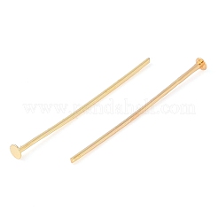 真鍮製平頭ピン  18KGP本金メッキ  26x0.6mm  ヘッド：2mm&nbsp;KK-N254-47C-G