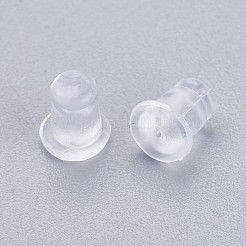 シリコン製ピアスキャッチ  ピアスバックキャッチ  透明  6x5mm  穴：0.7mm  約500個/袋&nbsp;KY-P012-02