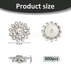 真鍮ラインストーンカボション300個  フラットラウンド  銀  クリスタル  13.5x4.5mm&nbsp;FIND-FH0016-69