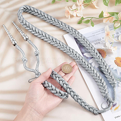 ポリエステルスタッフストラップショルダーコード  プラスチックコーンチャーム付き  ライトグレー  990x15~20mm&nbsp;AJEW-WH0314-672B