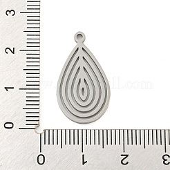 変色しない304ステンレススチールペンダント  レーザー切断  ティアドロップチャーム  ステンレス鋼色  23.5x13x1mm  穴：1.2mm&nbsp;LS-STAS-Z076-03P
