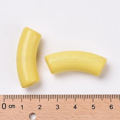 不透明なアクリルビーズ  カーブチューブ  シャンパンイエロー  34.5x13x11mm  穴：3.5mm  約155個/500g&nbsp;SACR-S677-006