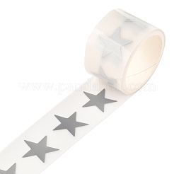 シルバー反射テープステッカー  衣類の熱ステッカーの鉄  洋服用  ランドセルを飾る  スター  25x25mm&nbsp;DIY-M014-05