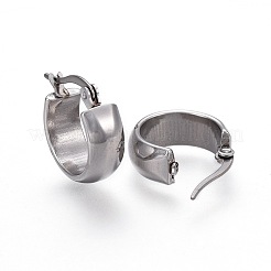 変色しない304ステンレススチールフープピアス  低刺激性のイヤリング  リング  ステンレス鋼色  16.5x15x6mm  ピン：1mm&nbsp;X-EJEW-F188-23P