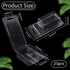 透明プラスチッククラムシェル包装箱  蓋ヒンジ付き容器  長方形  透明  12x6.1x3.2cm&nbsp;LS-CON-WH0088-50