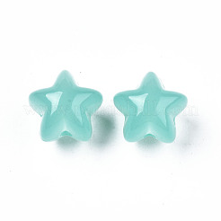 蓄光アクリルビーズ  暗闇で光る  スター  ターコイズ  15.5x16.5x15mm  穴：2.5mm  約270個/500g&nbsp;MACR-N009-009-A01