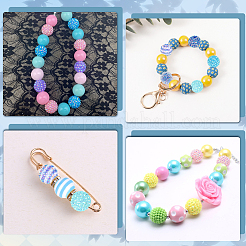 DIYジュエリー作成キット  アクリル＆レジンビーズ入り  ミックスカラー  19~20x18~20mm  穴：2~3mm&nbsp;DIY-PA0001-91A
