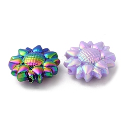 UVメッキ不透明アクリルビーズ  蓄光ビーズ  虹色の  ヒマワリ  ミックスカラー  19.5~20x8mm  穴：2mm&nbsp;X1-SACR-L005-01