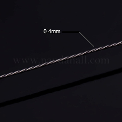 3連売り銅クラフトワイヤー  長持ちメッキ  ツイストラウンド  ガンメタ色  26ゲージ  0.4mm  約50m /ロール&nbsp;CWIR-BC0008-0.4mm-B
