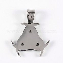 変色しにくい316サージカルステンレスペンダント  ステンレス鋼色  40x32x5mm  穴：8x6mm&nbsp;STAS-E070-38