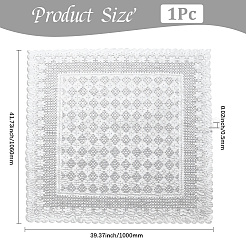 ポリエステル製テーブルクロス  花模様の長方形  ホワイト  1060x1000x0.5mm&nbsp;AJEW-WH20064-13B