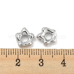 真鍮ビーズ  カドミウムフリー＆ニッケルフリー＆鉛フリー  花  プラチナメッキ  9x8.5x3mm  穴：3.5mm&nbsp;KK-P258-10P
