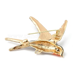 鳥のエナメルピン  バックパックの衣類用の亜鉛合金ブローチ  コーヒー  41x52mm&nbsp;JEWB-S034-05G-A
