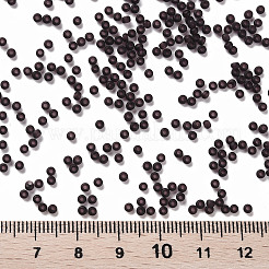 12/0グレードの丸いガラスシードビーズ  透明なつや消しスタイル  パープル  2x1.5mm  穴：0.8mm  30000個/袋&nbsp;SEED-Q006-M27
