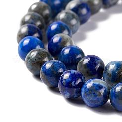 天然ラピスラズリの滑らかな丸いビーズ連売り  6mm  穴：1mm  約58~60個/連  15インチ&nbsp;G-I181-09-6mm