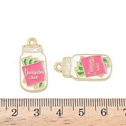 合金エナメルチャーム  ゴールドカラー  ボトル  27x13x1.5mm  穴：2mm&nbsp;ENAM-I082-01G-03