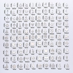 変色しにくい201ステンレススチールペンダント  混合図形  ステンレス鋼色  9.5~21x4.5~17x1mm  穴：0.9~4mm&nbsp;STAS-N092-M-01