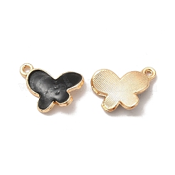 合金エナメル パンツ  鉛フリー＆カドミウムフリー  ライトゴールド  バタフライチャーム  ミックスカラー  18x15x3mm  穴：1.6mm&nbsp;ENAM-K067-50KCG