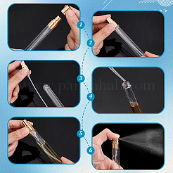 ガラス製の空のスプレーボトル50個  アルミキャップで  ゴールド  1.4x12cm  容量：10ml（0.34fl.oz）&nbsp;CON-PH0003-35B