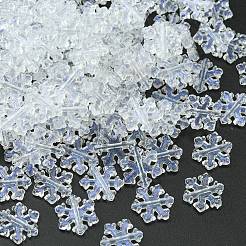 透明なアクリルビーズ  グリッターパウダー  スノーフレーク  透明  12x11.5x2.5mm  穴：1.5mm&nbsp;OACR-YW0001-68