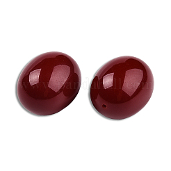 樹脂ビーズ  イミテーション翡翠  片穴  オーバル  暗赤色  20x16mm  半分穴：1.2mm&nbsp;RESI-N034-13-Q05
