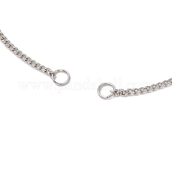 真鍮製のカーブチェーンブレスレット作り  プラチナ  6-3/4インチ（17cm）  穴：3mm&nbsp;AJEW-JB01329-02