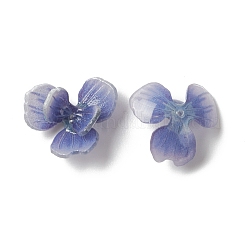 不透明樹脂ビーズキャップ  マルチ花弁  花  スチールブルー  18.5x17x8mm  穴：0.9mm&nbsp;RESI-L035-12