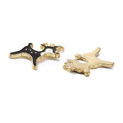 合金エナメルチャーム  鹿  ライトゴールド  ブラック  21x14x3mm  穴：1.6mm&nbsp;ENAM-N054-012A