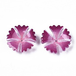 プラスチックビーズ  花  赤ミディアム紫  21~22x22x5~5.5mm  穴：1mm&nbsp;KY-N015-027A