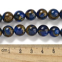 合成ゴールドクリスタルストーンビーズ連売り  染め  ラウンド  ミックスカラー  10mm  穴：1mm  約35~39個/連  14.57''~15.35''（37~39センチメートル）&nbsp;G-P549-A01-02