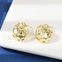 真鍮製スタンドピアス  鉛フリー＆カドミウムフリー  長持ちメッキ  18KGP本金メッキ  フラットラウンド  15.5x15mm&nbsp;EJEW-H154-07A-G