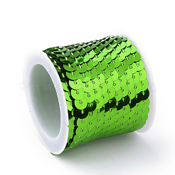 環境に優しいプラスチックスパンコールビーズ  スパンコールビーズ  装飾アクセサリー  フラットラウンド  黄緑  6mm  約5m /ロール&nbsp;PVC-Q092-6mm-10