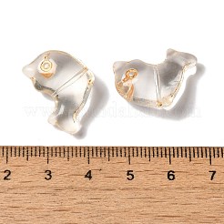 透明なランプワークビーズ  イルカ  透明  15x21x9mm  穴：1mm  約35~40個/100g&nbsp;LAMP-P065-05A-05