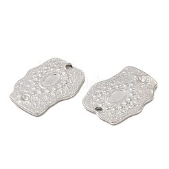 変色しにくい304ステンレススチールペンダントカボションセッティング  ナゲット  ステンレス鋼色  トレイ：6.5x4mm  ラインストーンのために合う：1.6ミリメートル  24.5x18x1.5mm  穴：1.8mm&nbsp;STAS-E182-22P