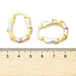 真鍮ツートンオーバルフープピアス  18KGP本金メッキ  28x22.5x5mm  ピン：16x1.5x0.5mm&nbsp;EJEW-B117-04