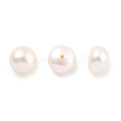 グレード6a 天然養殖淡水真珠ビーズ  片穴  半円形ビーズ  ホワイト  8~8.5x6mm  穴：1mm&nbsp;PEAR-N018-6A-8085A