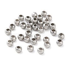 ラックメッキ真鍮スペーサービーズ  長持ちメッキ  鉛フリー＆カドミウムフリー  ラウンド  プラチナ  3x2.8mm  穴：1mm&nbsp;KKB-I709-03C-P