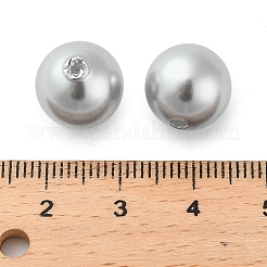 ベーキングペイント パール加工ガラスパールラウンドビーズ  銀  12mm  穴：1.2mm&nbsp;X-HY-Q001-02B-04