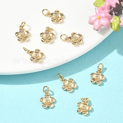 シーグレース真鍮ペンダント  花のチャーム  カドミウムフリー＆ニッケルフリー＆鉛フリー  丸カン付き  18KGP本金メッキ  9.5x7.5x2.5mm  穴：2.5mm&nbsp;XGRQ3D665-472G