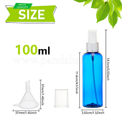 DIY化粧品保管容器キット  ラウンドショルダープラスチックスプレーボトル付き  細かいミストスプレーとダストキャップ  とプラスチック漏斗ホッパー  ミックスカラー  14.1x3.85cm  容量：100ミリリットル  15個/セット&nbsp;DIY-BC0011-49