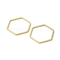 真鍮製フレームコネクター  カドミウムフリー＆ニッケルフリー＆鉛フリー  六角  生（メッキなし）  22x24.5x0.7mm  内径：20x22.5mm&nbsp;KK-B085-01C