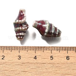 手作りの陶器ビーズ  巻き貝  ミックスカラー  20x10.5x10mm  穴：1.8mm&nbsp;PORC-H013-03