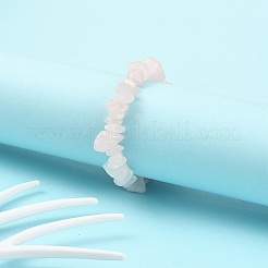 ローズクォーツチップストレッチブレスレット  ラベンダーブラッシュ  2-1/8~2-1/4インチ（5.3~5.6cm）&nbsp;X-BJEW-JB01308-01