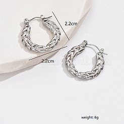 304ステンレススチールフープピアス  葉  ステンレス鋼色  22x22mm&nbsp;VH0217-2