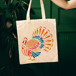 ペット中空アウト図面絵画ステンシル  DIYスクラップブック用  フォトアルバム  雄鶏の柄  30x30cm&nbsp;DIY-WH0391-0435