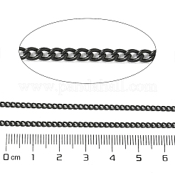 イオンプレーティング（IP）304ステンレススチールカーブチェーン  ハンダ付け  ブラック  3x2x0.6mm&nbsp;CHS-L001-59-0.6mm-B